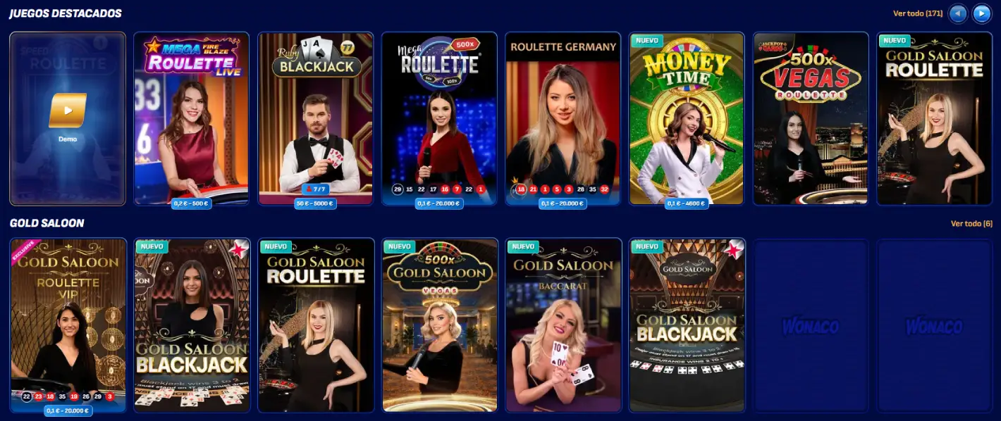 wolcano casino juegos en vivo